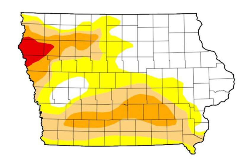 Dry conditions spread in southern Iowa 