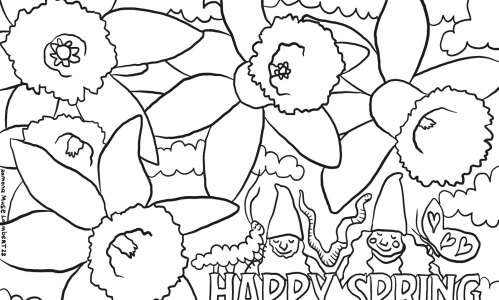 Print and color: Happy spring!