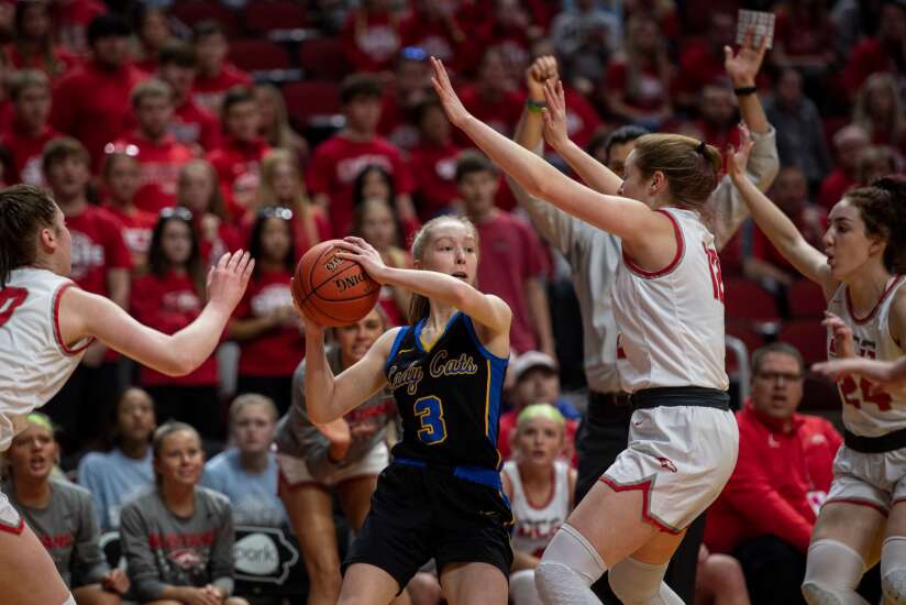 Photos: Benton Community vs. Dallas Center-Grimes in Class 4A Iowa high school girls’ state basketball quarterfinals