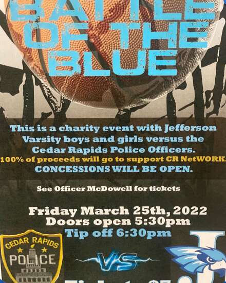 “Battle of the Blue” charity basketball game is Friday night at Cedar Rapids Jefferson