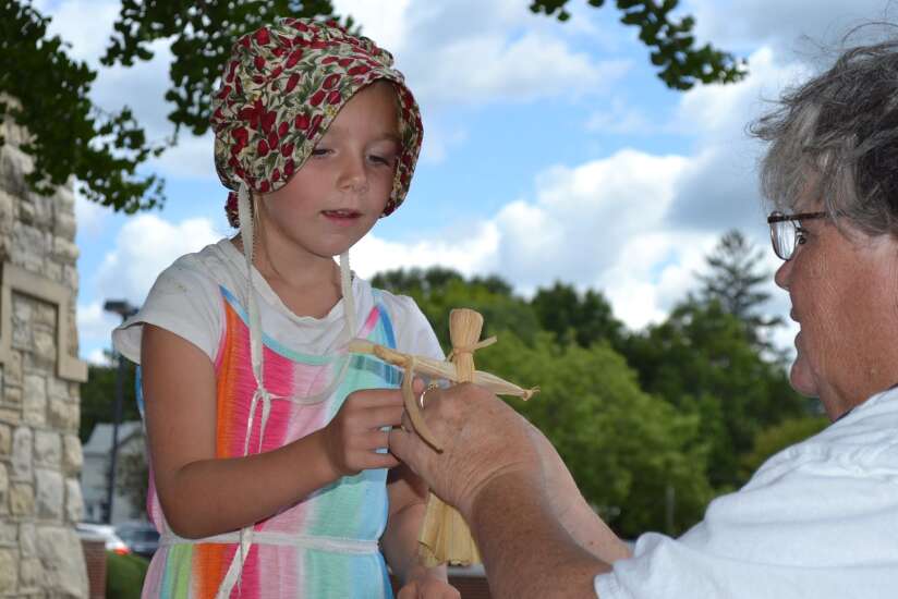 Children learn about Native American artifacts in Fairfield