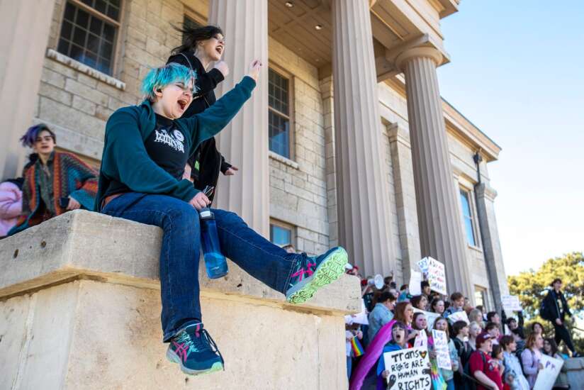 Iowa students leave school to protest LGBTQ proposals