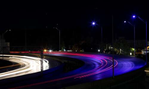 Iowa DOT says the purple-blue LED streetlights aren’t on purpose