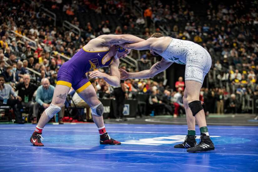 UNI’s Parker Keckeisen displays grit to place 3rd at NCAA Wrestling Championships