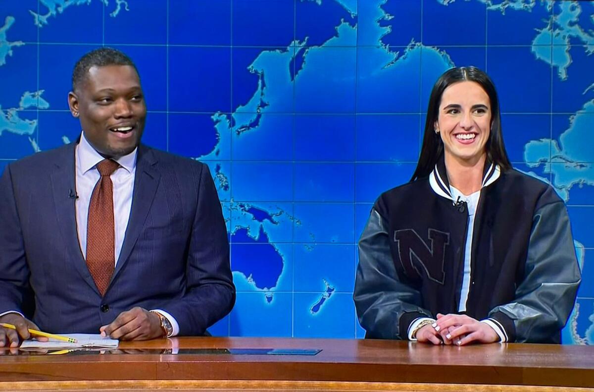 Caitlin Clark lands shots of a different kind on Saturday Night Live's “Weekend Update” | The Gazette