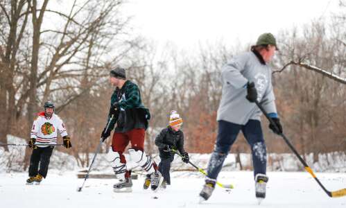 Photos: Pick-up pond hockey in Coralville
