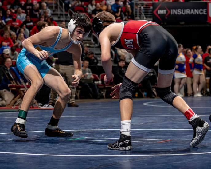 Photos: Day 1 of the 2023 Iowa Class 1A boys’ state wrestling tournament