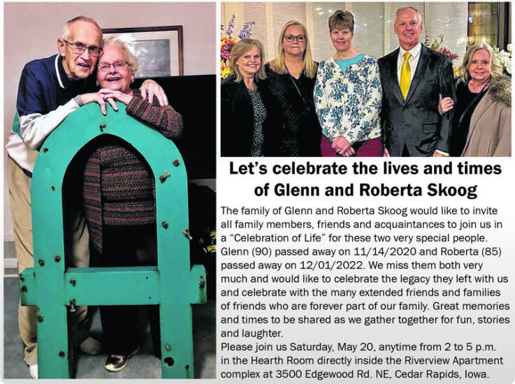Let’s celebrate the lives and times of Glenn and Roberta Skoog