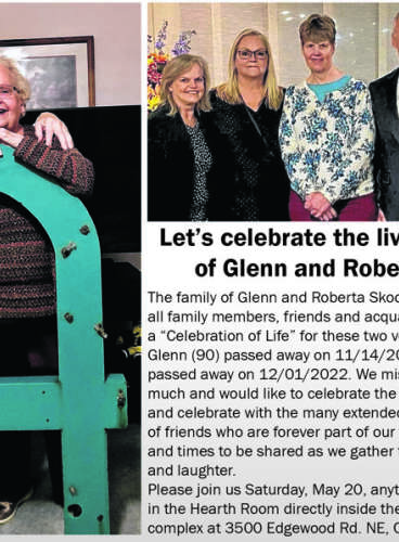 Let’s celebrate the lives and times of Glenn and Roberta Skoog