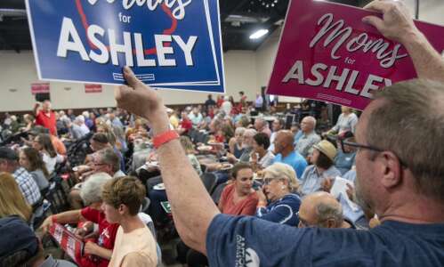 Parental rights becomes focus at Ashley Hinson rally