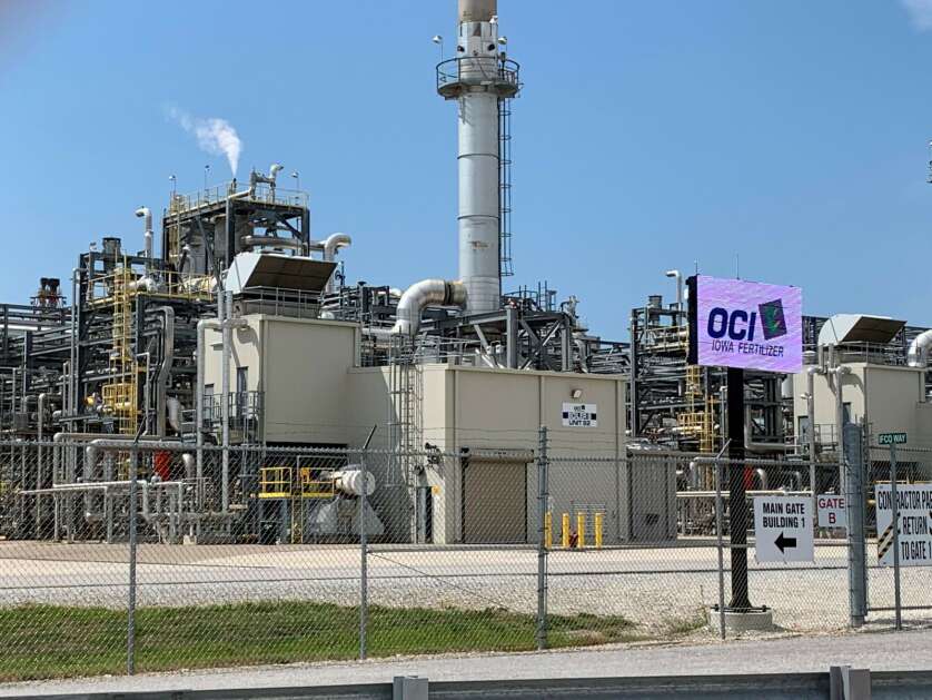 The Iowa Fertilizer Company facility is pictured Aug. 29, 2022, in Wever. The plant opened in 2017 and produces just under 2 million tons of fertilizer per year. (Erin Jordan/The Gazette)