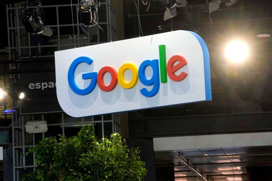 The Google logo is seen at the Vivatech show in Paris in Paris, France, June 14, 2023. (AP Photo/Thibault Camus, File)