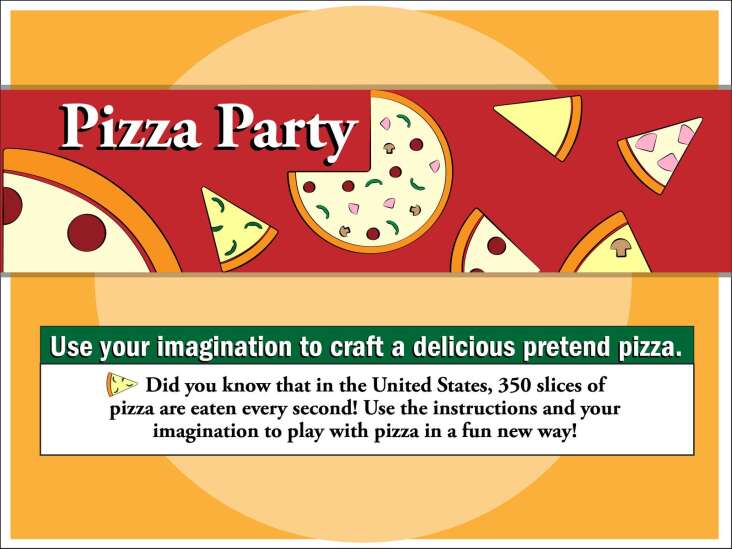 Imagine and create your own pretend pizza party