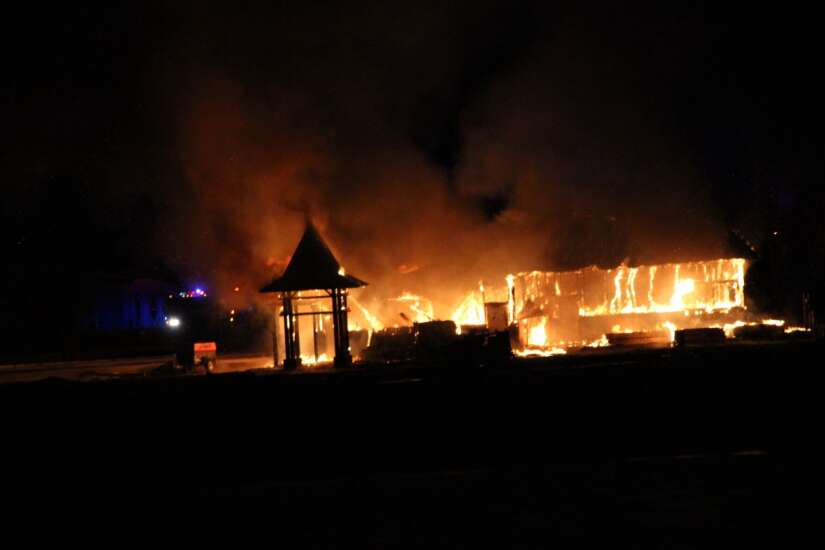 Large fire burns at Waterloo Lost Island amusement park