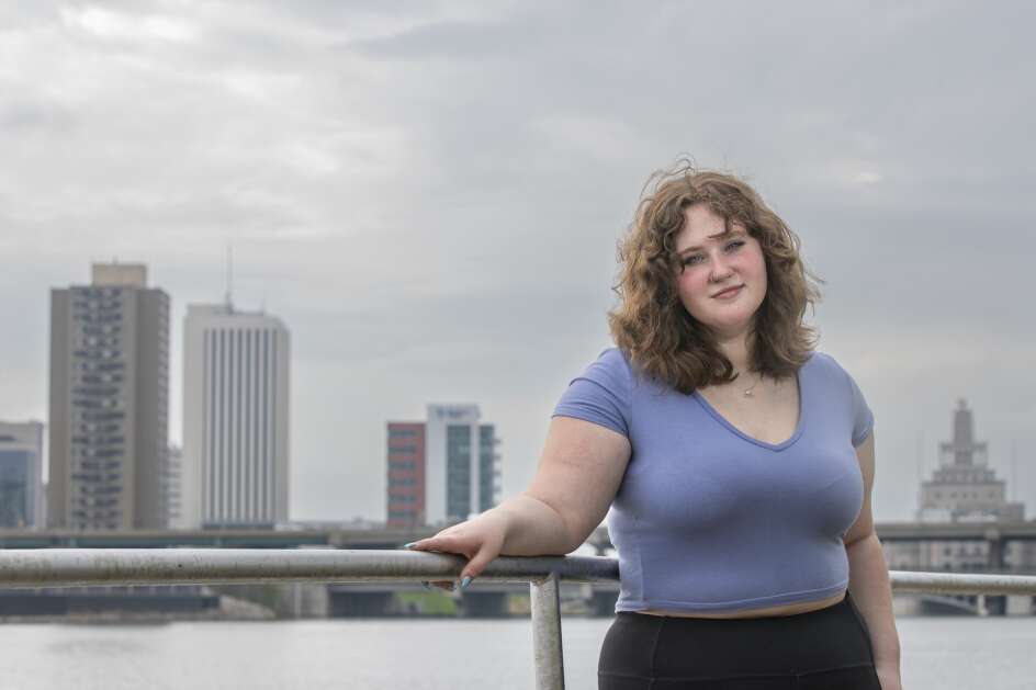 Senior Alyssa Baugh stands for a portrait May 12 in Cedar Rapids. Baugh is graduating from Metro High School and wants to become an elementary teacher. (Savannah Blake/The Gazette)