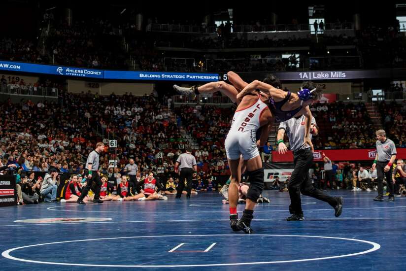 Photos: Day 1 of the 2023 Iowa Class 1A boys’ state wrestling tournament