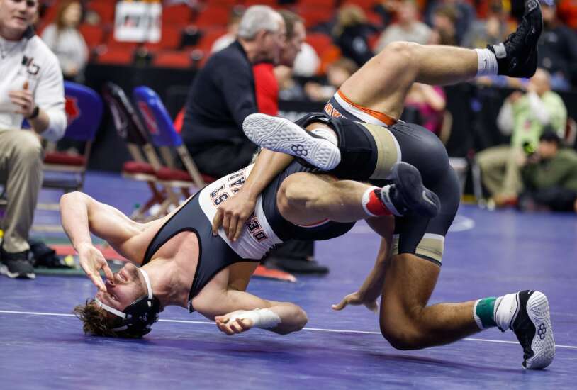 Photos: Day 2 of the 2023 Iowa Class 2A boys’ state wrestling tournament 