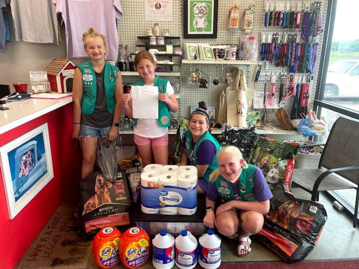 Springville Girl Scouts earn highest achievement for Monticello animal shelter project