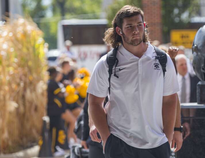 Cedar Rapids Kennedy grad Connor Colby among those to step up on Iowa’s inexperienced offensive line