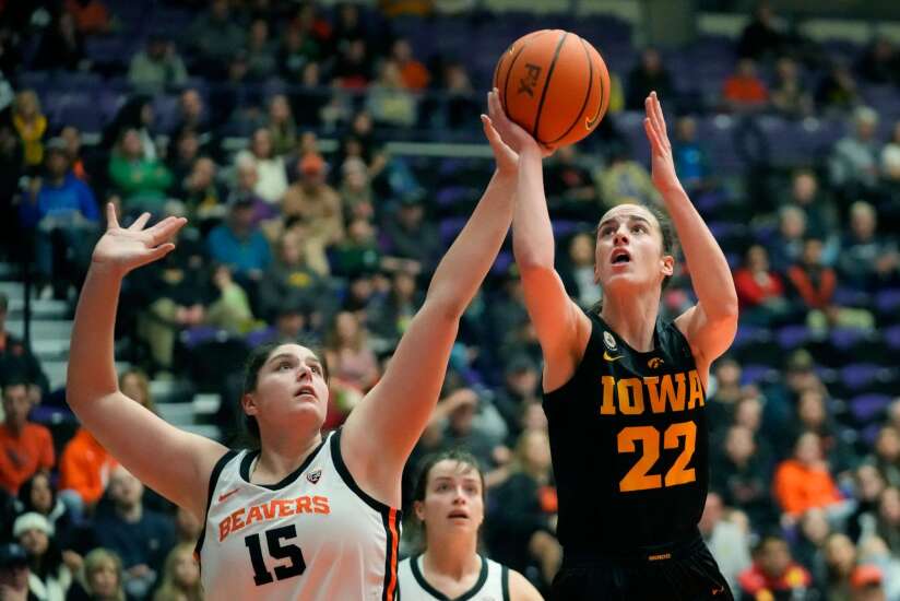 Iowa women subdue Oregon State, will face UConn for the Phil Knight Legacy title Sunday
