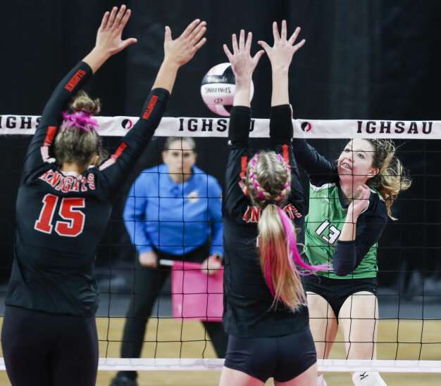 Photos: Davenport Assumption vs. Osage in Class 3A state volleyball quarterfinals