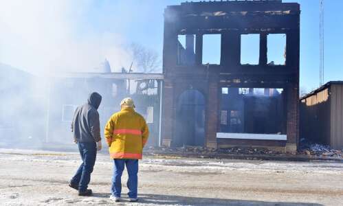 2 buildings in Iowa town of Thor gutted by fire