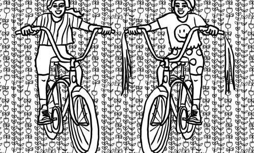 Print and color: Biking besties