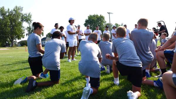 Iowa State QB Rocco Becht's camp in Perry brought smiles, as intended