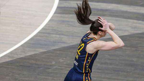 After getting her flowers at Iowa, Caitlin Clark tries to lift Fever from the dirt
