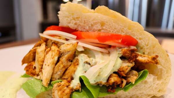 Try these easy-to-make Chicken gyros with tzatziki salad and Turkish bread