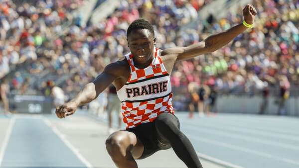 Relaxed T.Y. Pour reigns in the 4A boys’ long jump