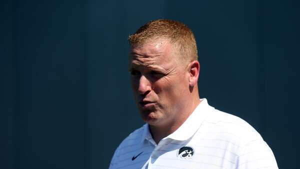 An interview with Iowa offensive line coach George Barnett