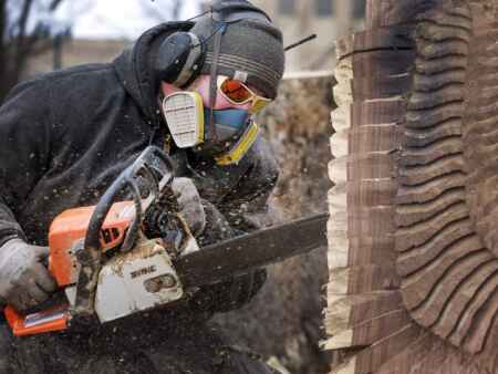 Chain saw artists turn derecho destruction into works of art