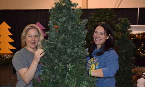 Setting up for Festival of Trees