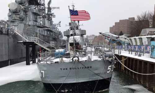 U.S. Navy destroyer honoring Waterloo’s Sullivan brothers taking on water
