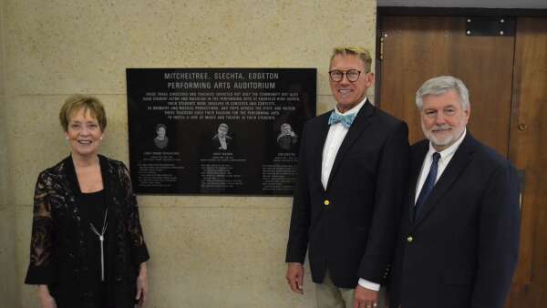 FHS Auditorium renamed in honor of Mitcheltree, Slechta and Edgeton