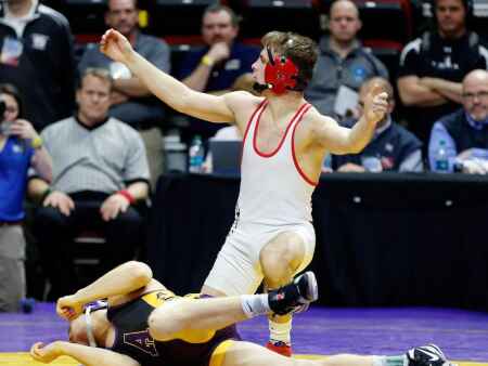 Lisbon's Carter Happel one win from fourth Iowa state wrestling title