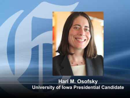 Hari Michele Osofsky is first University of Iowa presidential finalist to visit