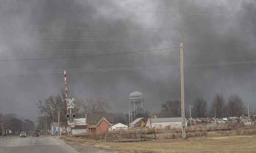 Crews battle large fire at Marengo soybean facility
