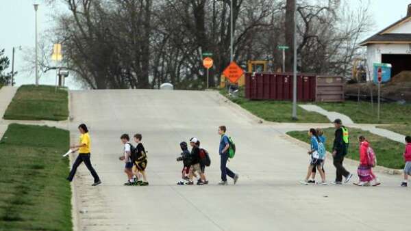 Walk, bike or roll to school day in Iowa