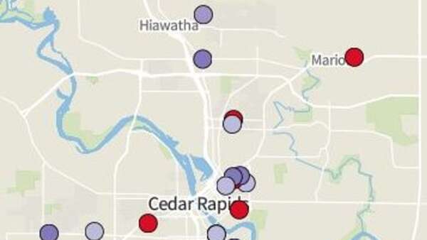 Interactive map of gun crimes within Linn County during July 2023