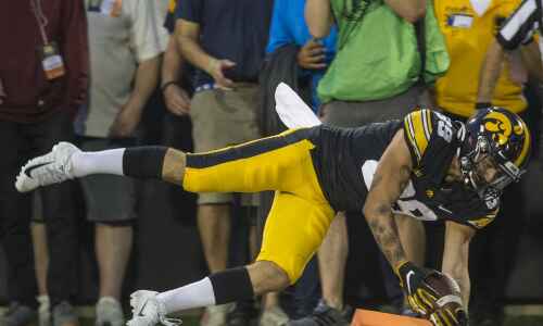 ‘Old man’ Nico Ragaini provides Iowa’s only real receiver experience