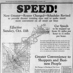 A 1931 ad for streetcars in Cedar Rapids and Marion