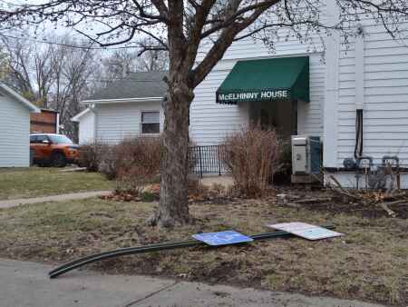 Vehicle strikes McElhinny House in Fairfield, causes gas leak