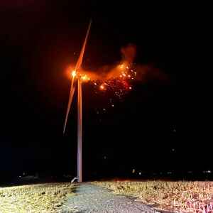 Wind turbine fire near Williamsburg challenging for firefighters