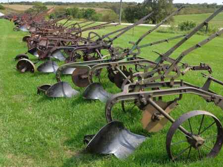 Rural Bloomfield’s outdoor museum of old farm plows