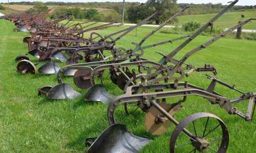 Rural Bloomfield’s outdoor museum of old farm plows