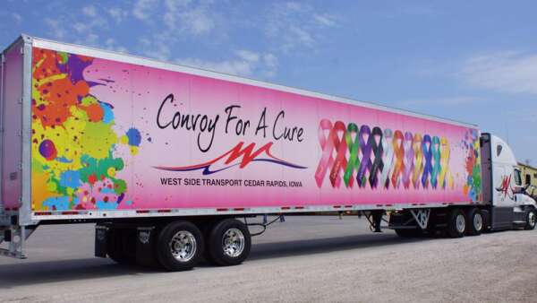 ‘Convoy for a cure’: West Side Transport raises money for Eastern Iowa cancer groups