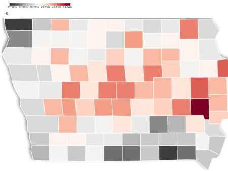 Map and charts: Iowa COVID vaccination rates by county