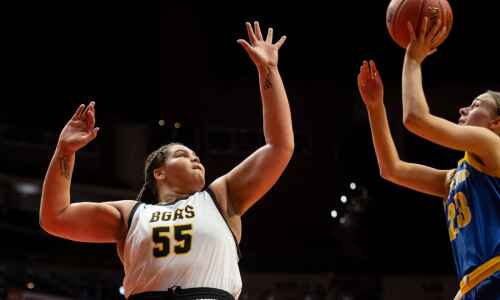 Girls’ state basketball photos: Algona Garrigan vs. Martensdale-St. Marys